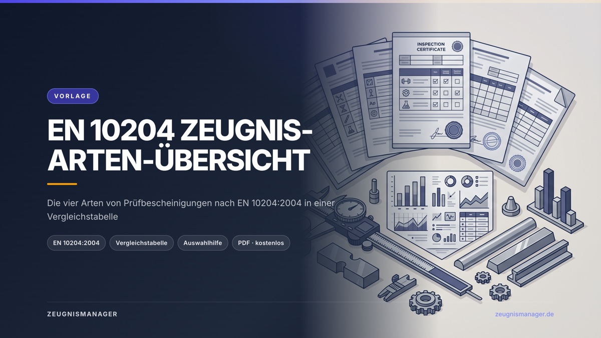 Vorschau: EN 10204 Zeugnisarten-Übersicht (PDF)